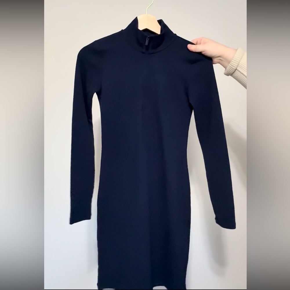 Sunday Best Aritzia navy half zip dress